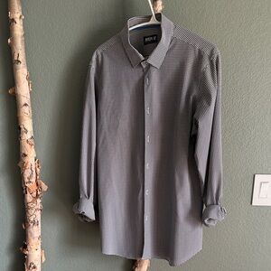 Classic Black and White Men's Dress Shirt